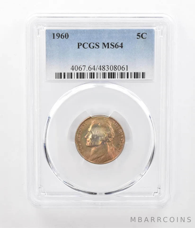 1960 Jefferson Nickel MS64 PCGS Beautiful Tone *2396