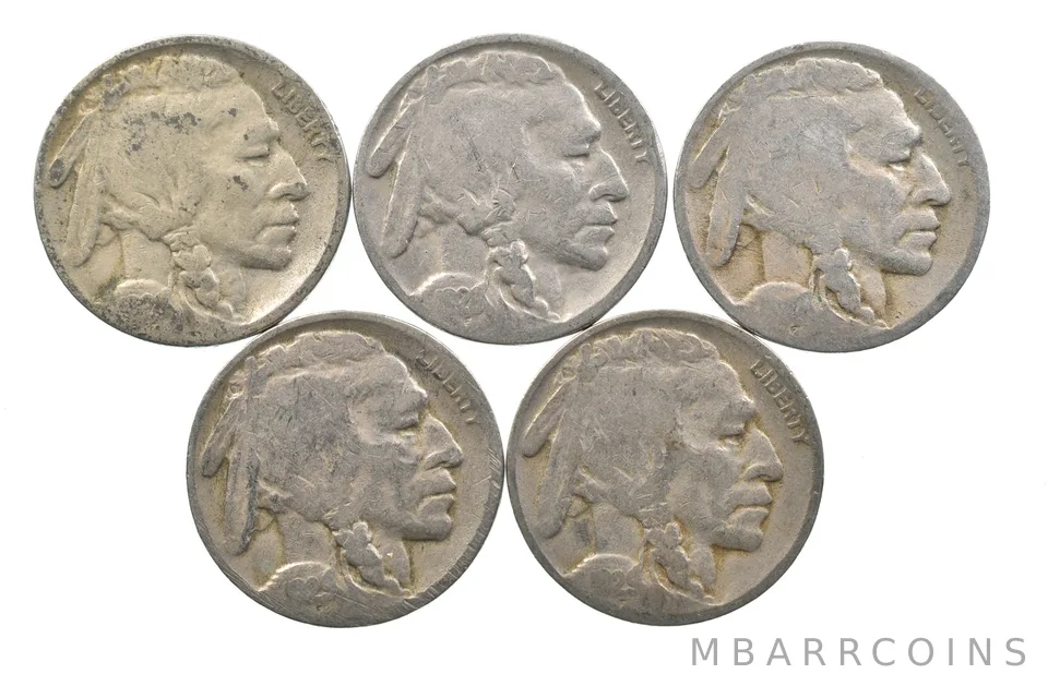 BETTER Lot 1928-D 1928-S Worn Date 1929-D 1929-D Buffalo Nickel Collection *100