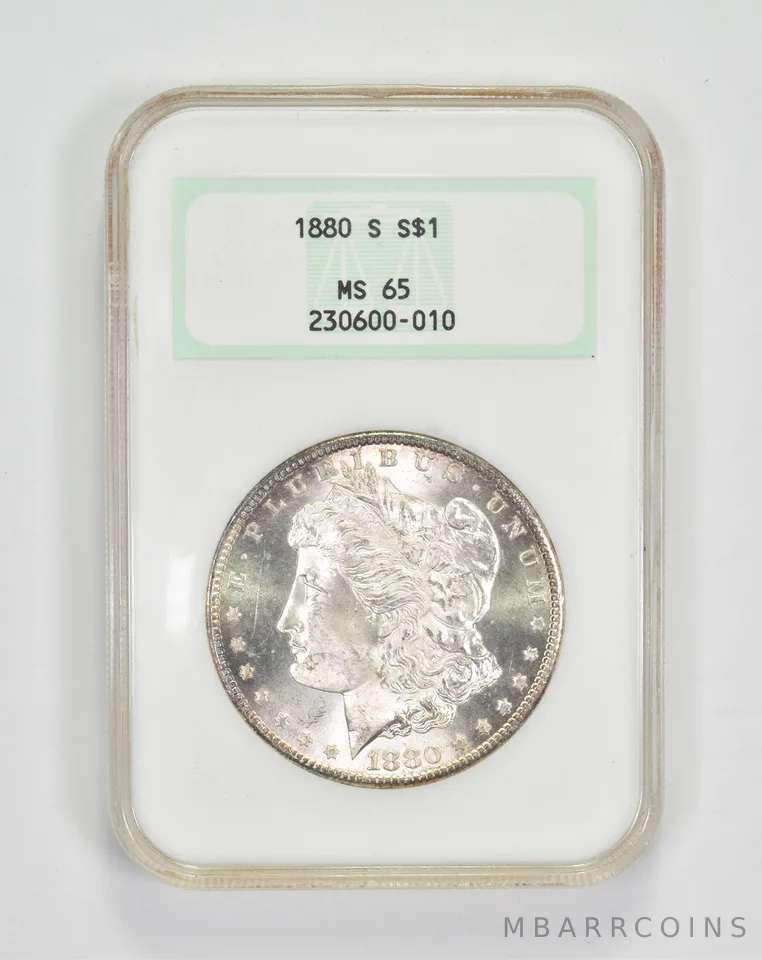 MS65 1880-S Morgan Silver Dollar - Graded NGC a0713