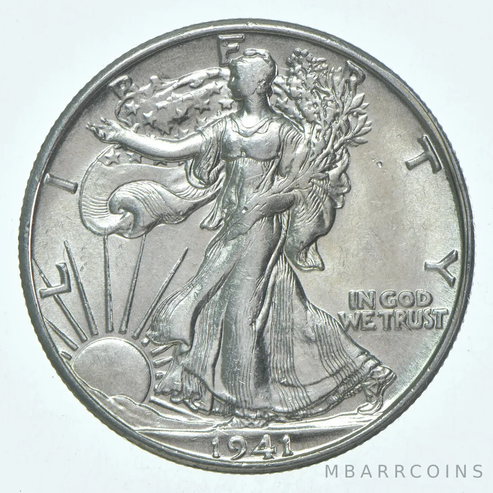 BU 1941-S Walking Liberty Half Dollar Uncirculated 90% Silver
