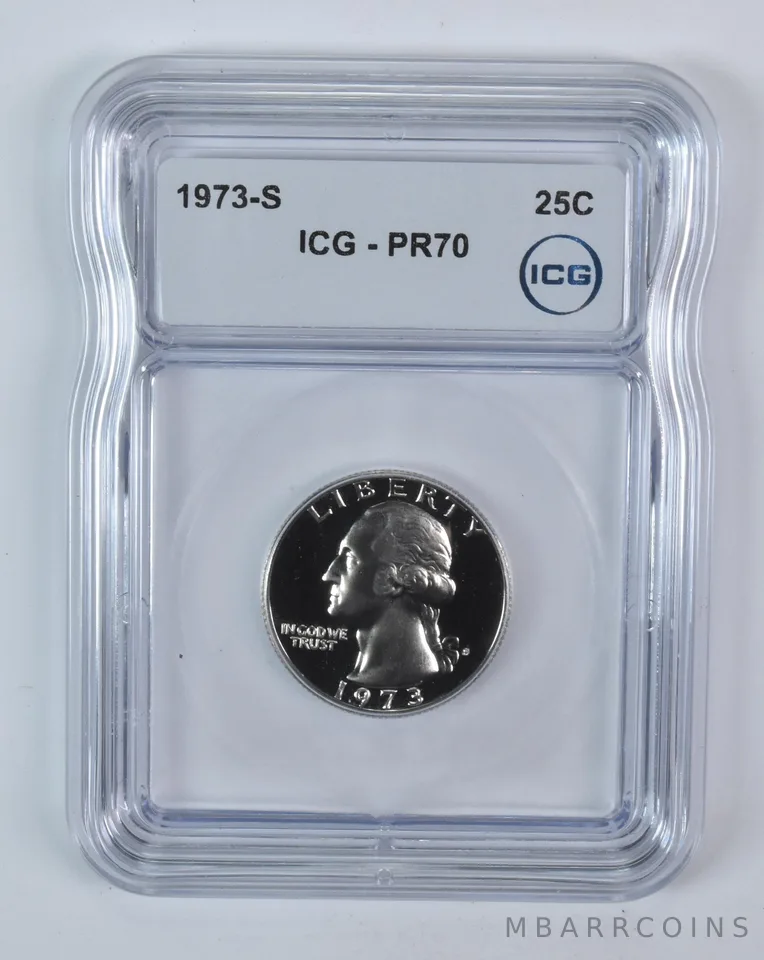 1973-S Washington Quarter PR70 ICG