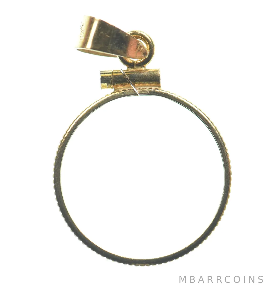 14K 17.9mm GF $2.50 Gold Quarter Eagle Coin Bezel Pendant Frame Edge *1350