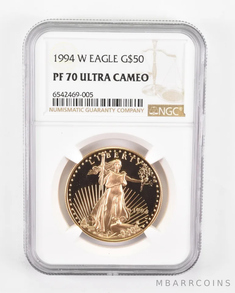 1994-W $50 American Gold Eagle 1 Oz Gold PF70 UCAM NGC