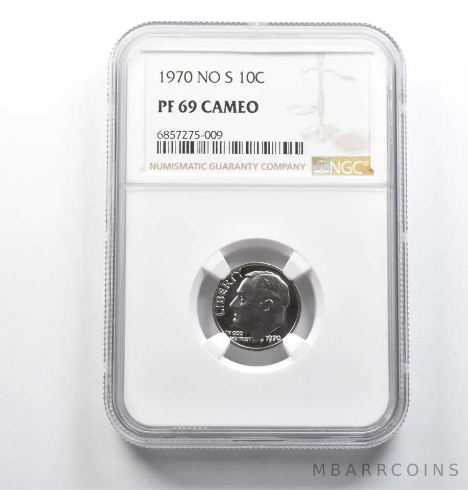 PF69 Cam 1970 No S Roosevelt Dime NGC *0755