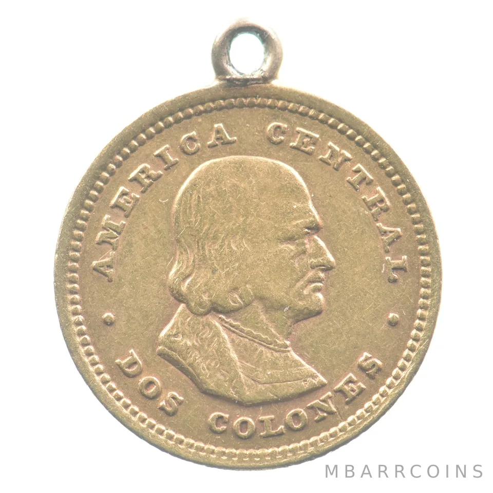 1900 Costa Rica 2 Colones Gold *4633