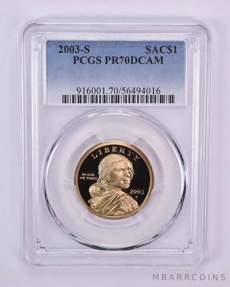 2003-S Sacagawea $1 PR70 DCAM PCGS Blue Label