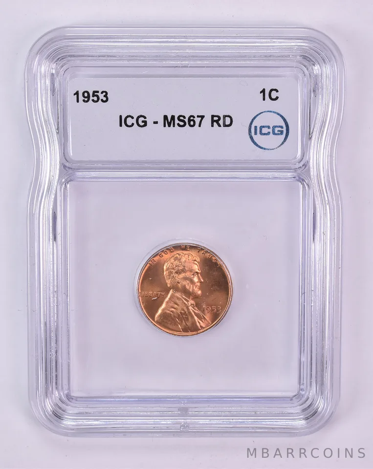1953 Lincoln Wheat Cent MS67 RD ICG