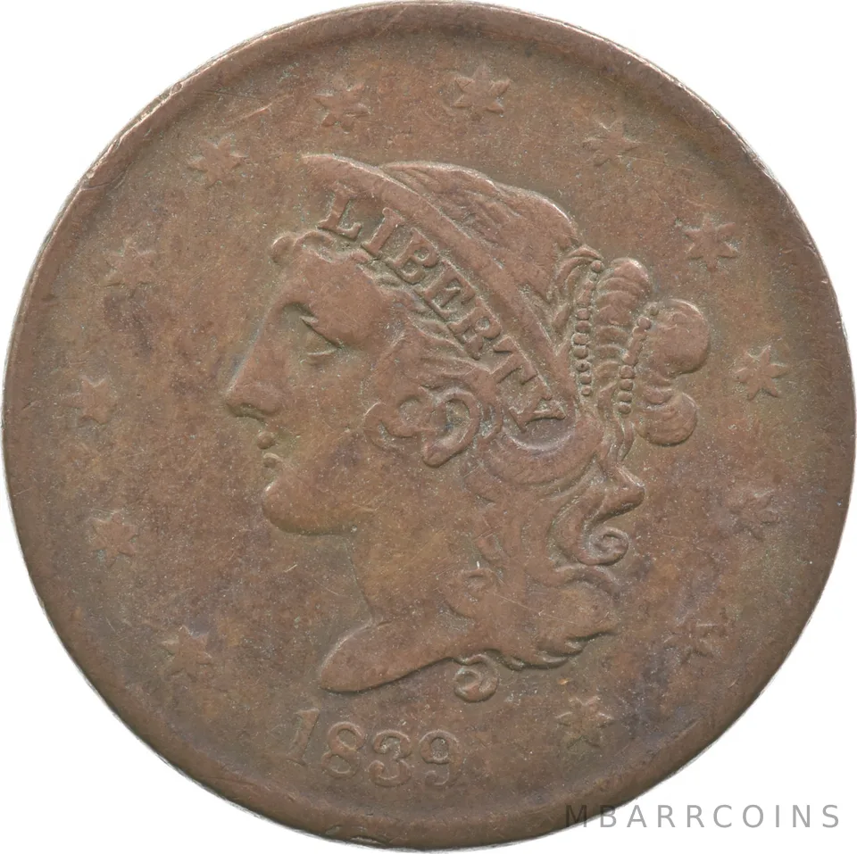 1839 LIberty Head Large Cent Booby Head *4782