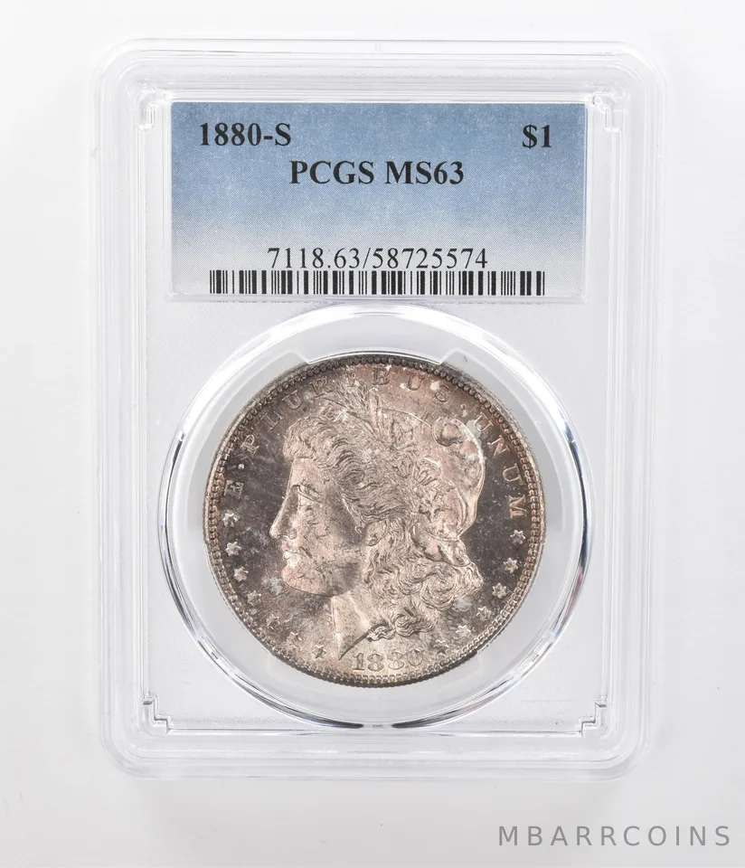 1880-S Morgan Silver Dollar MS63 PCGS Beautiful Tone *1205