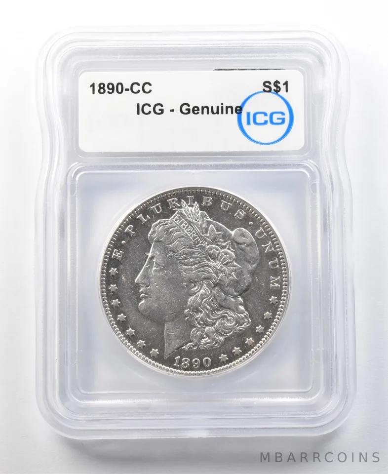1890-CC Morgan Silver Dollar Genuine ICG *0158