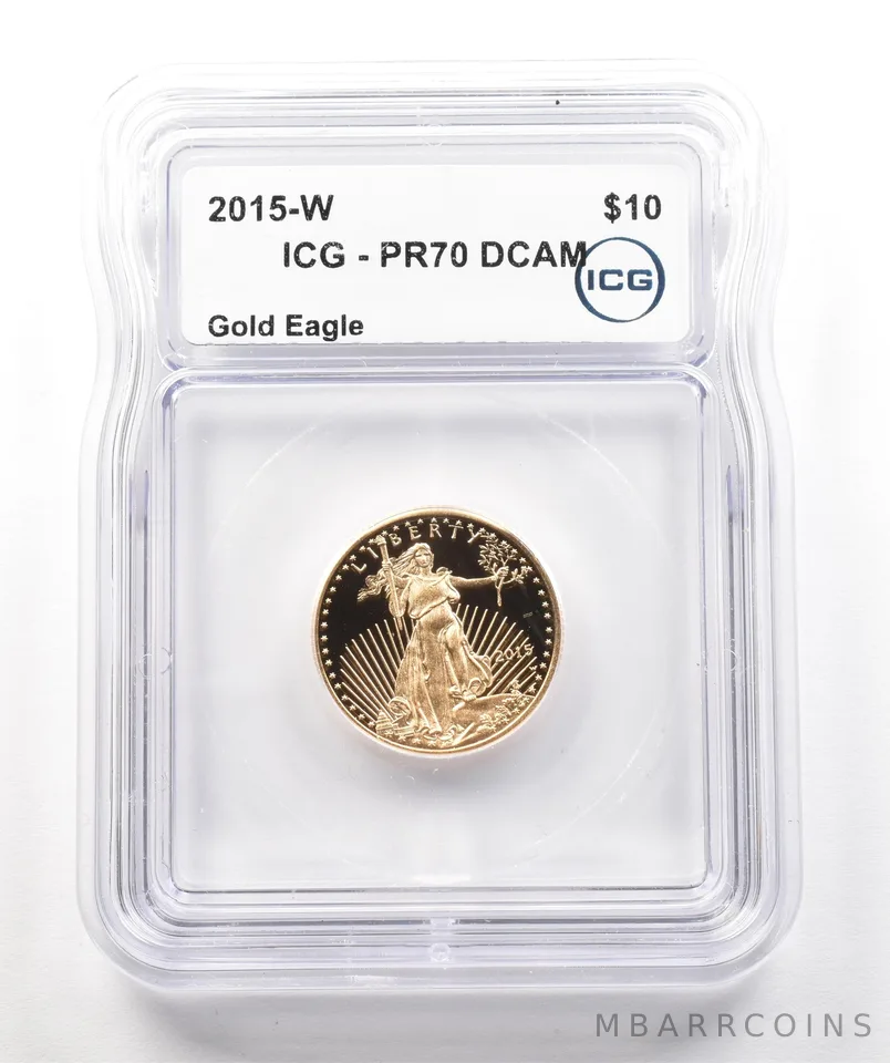 2015-W $10 American Gold Eagle 1/4 Oz Gold PR70 DCAM ICG