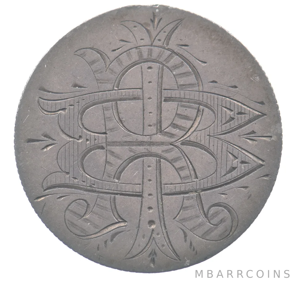 1876 Seated Liberty Quarter Love Token RBI a8580