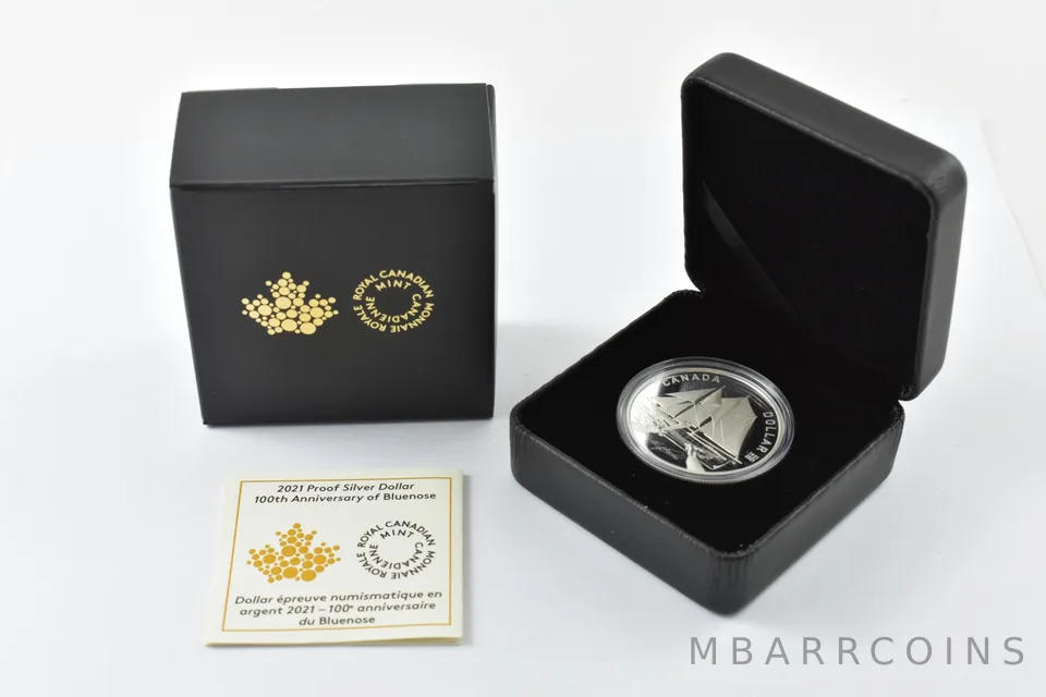 2021 Canada Silver Dollar 100th Anniversary Of Bluenose Proof W/ OGP *4352