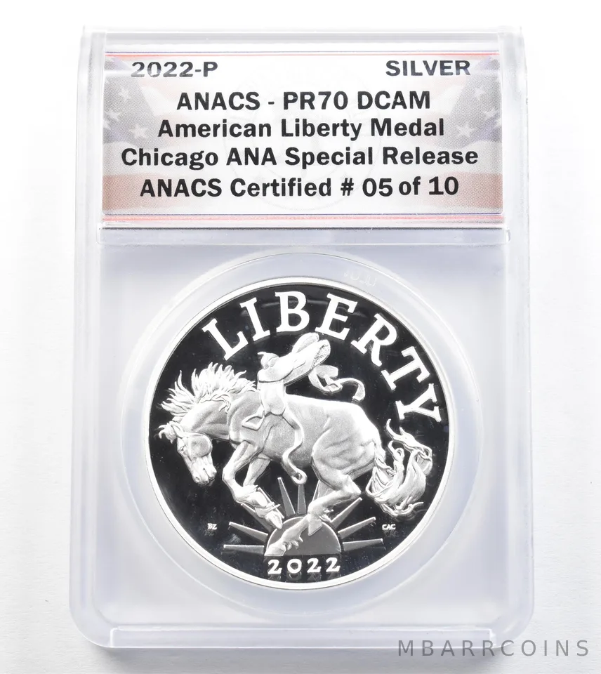 2022-P Silver America Liberty Medal Chicago ANA Special Release PR70 ANACS *0753