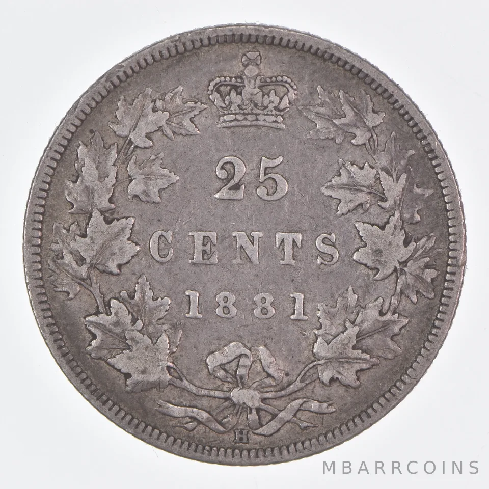 Better Date - 1881 Canada 25 Cents World Coin- Silver *383