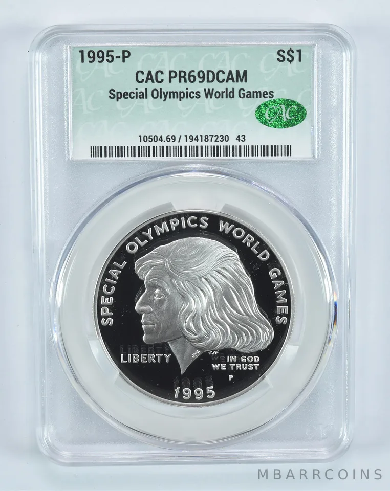 1995-P Special Olympics Commemorative Silver Dollar PR69 DCAM CAC CACg