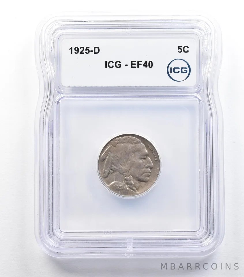 1925-D Indian Head Buffalo Nickel EF40 ICG *9316