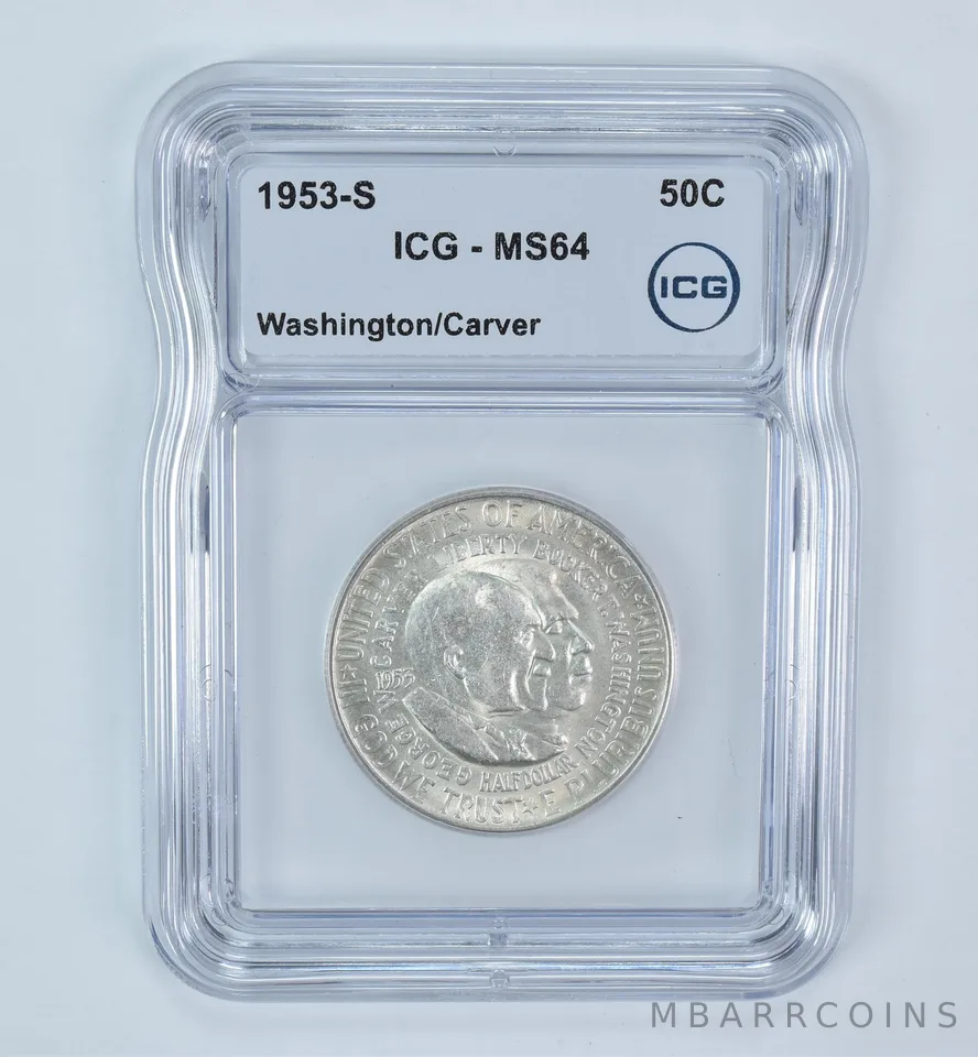 1953-S Washington Carver Commemorative Half Dollar MS64 ICG