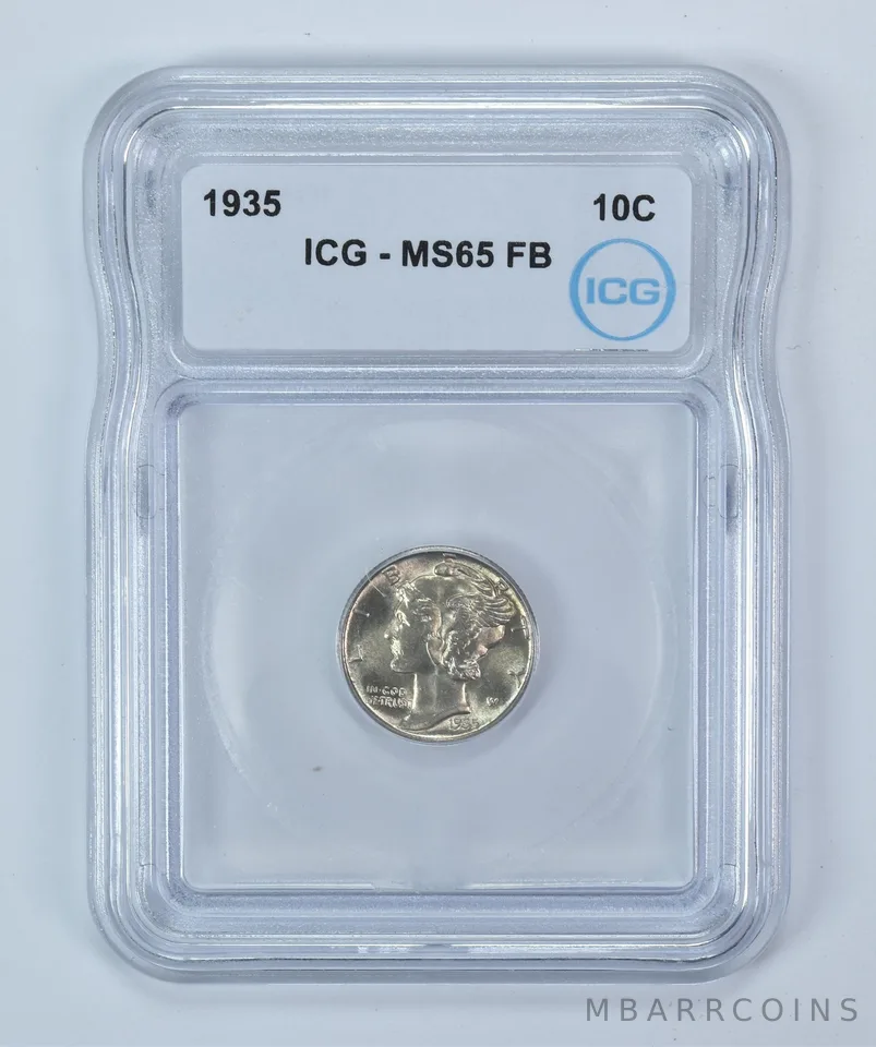 1935 Mercury Dime MS65 FB ICG