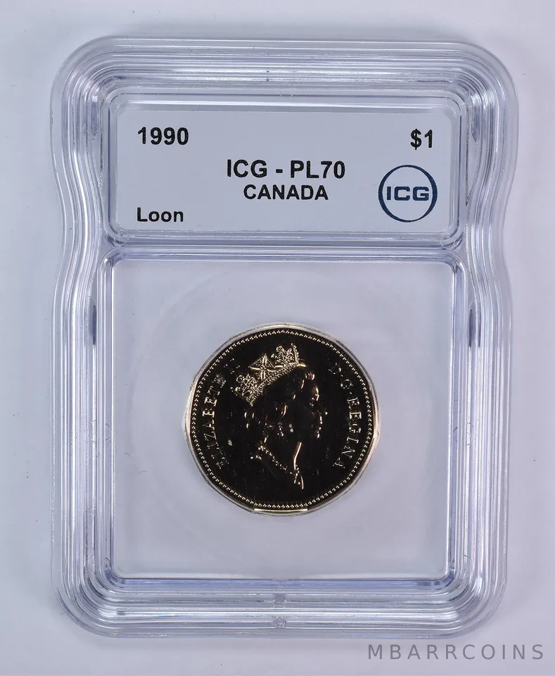 1990 Canada 1 Dollar Loon PL70 ICG