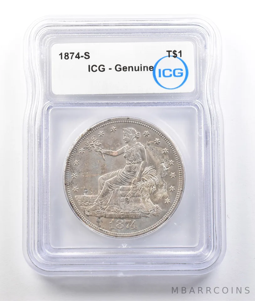 1874-S Seated Liberty Trade Dollar Genuine ICG *0399