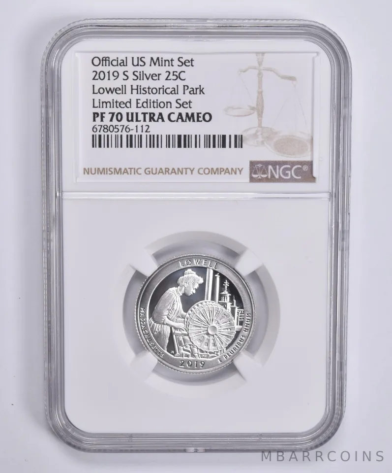 2019-S Silver Quarter Lowell Historical Park Limited Edition PF70 UCAM NGC