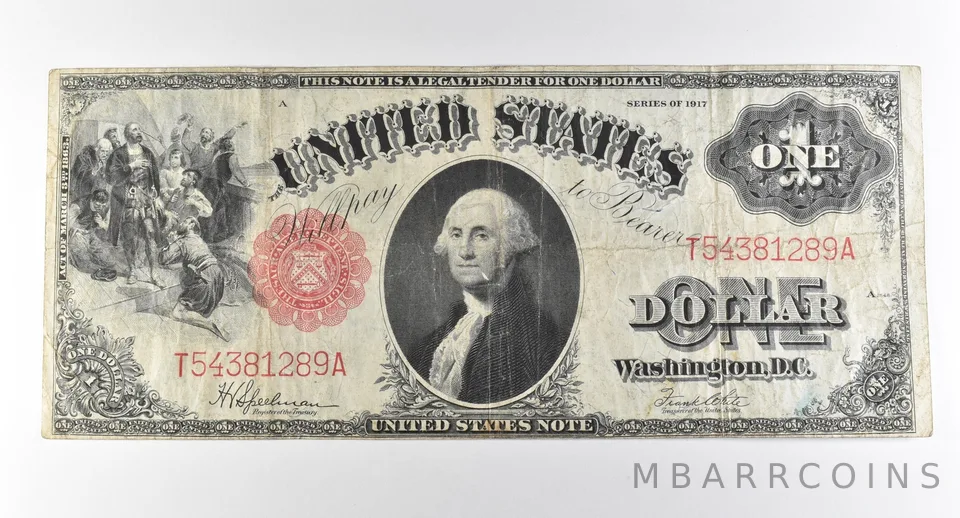1917 $1 Legal Tender Large Note Red Seal *2882