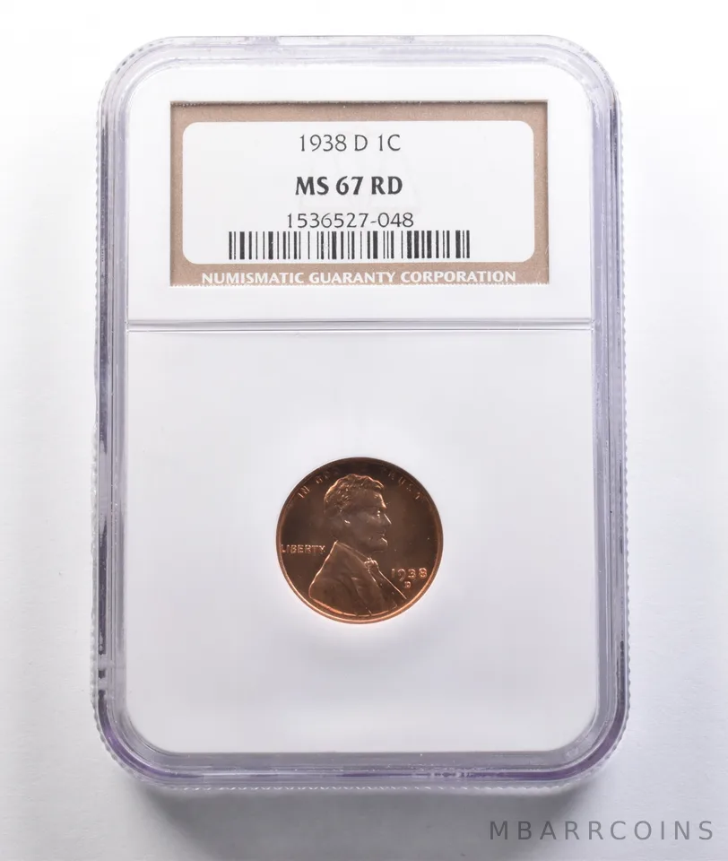 1938-D Lincoln Wheat Cent MS67 RD NGC a6829