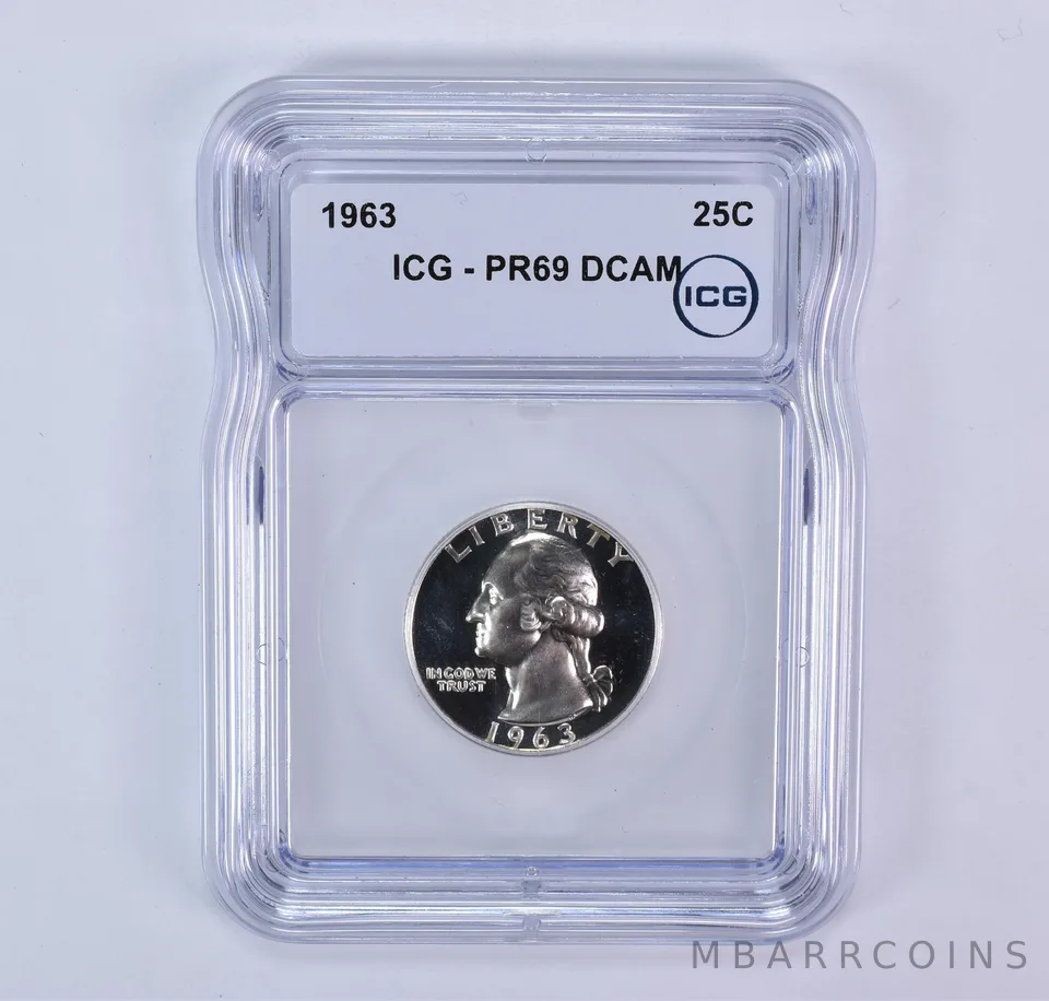 1963 Washington Quarter PR69 DCAM ICG
