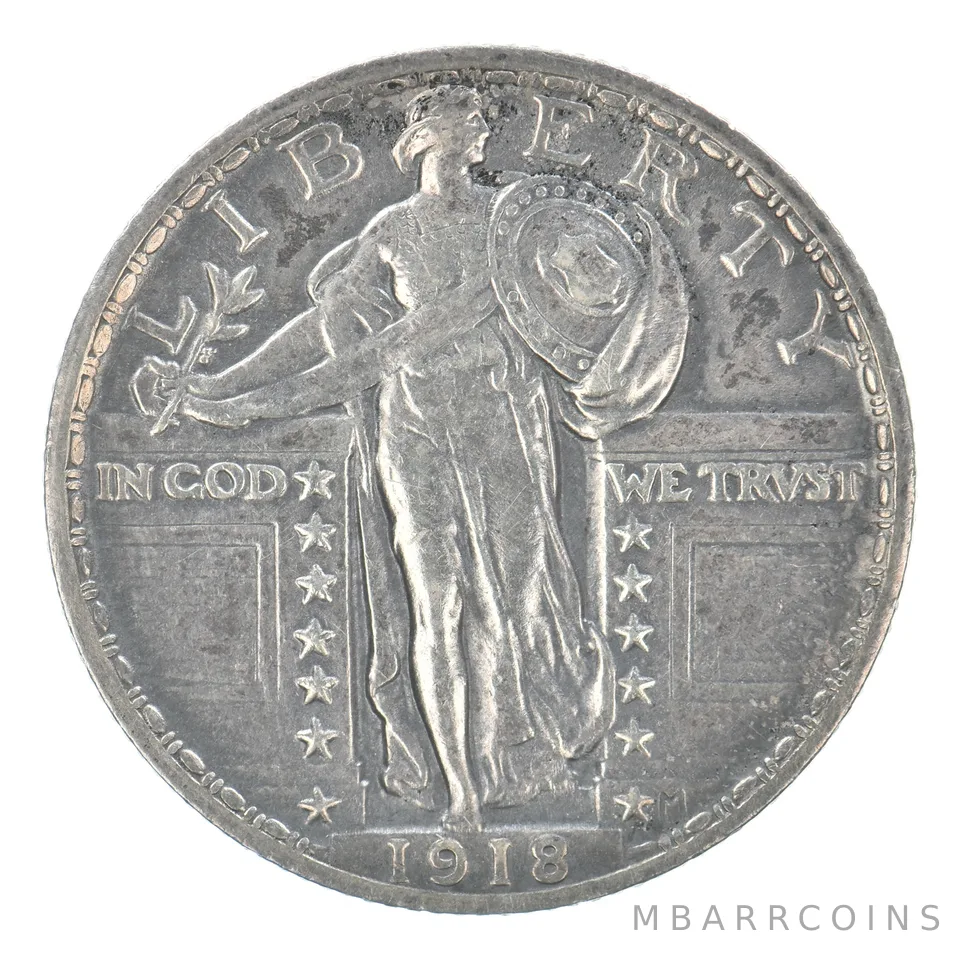 1918 Standing Liberty Quarter Beautiful Tone *6256