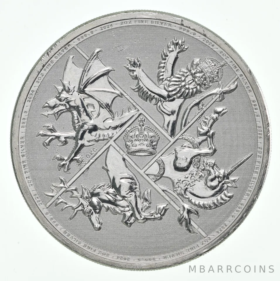 2024 Great Britain 5 Pound Silver Four Nations 2 Oz