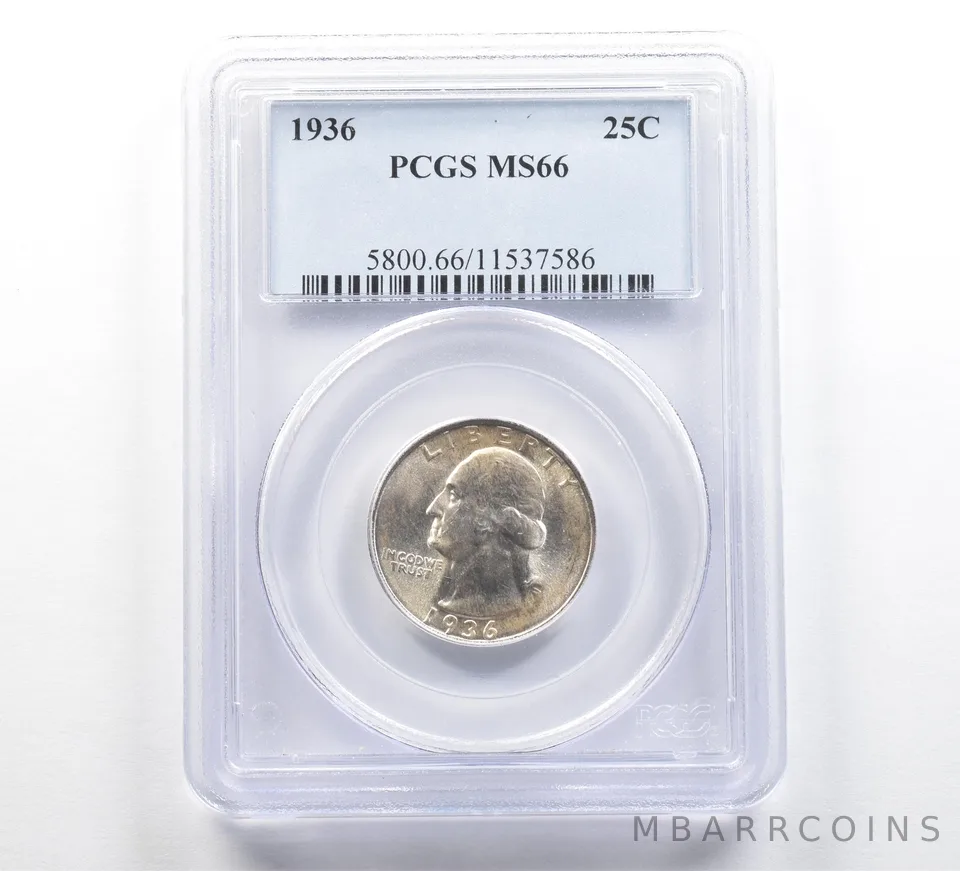 1936 Washington Quarter MS66 PCGS Blue Label