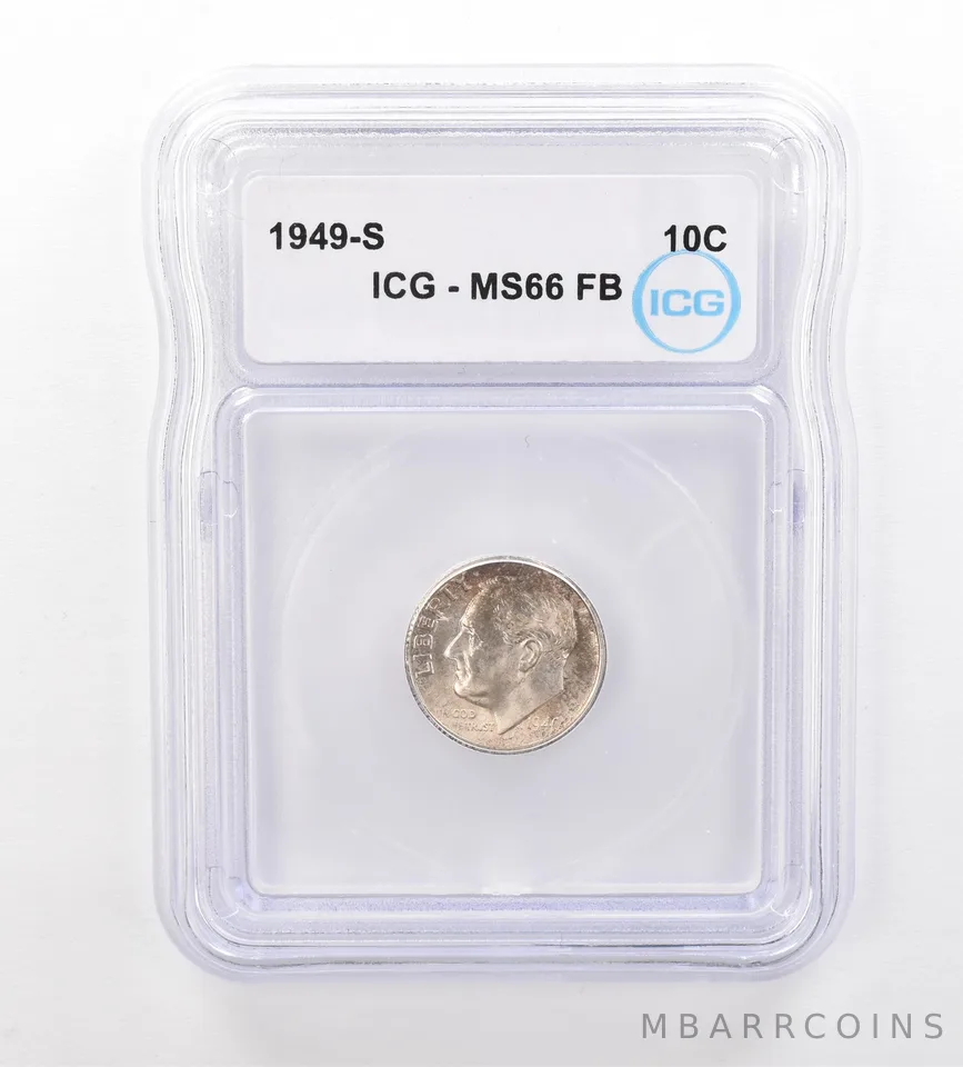 1949-S Roosevelt Dime MS66 FB ICG Nice Tone *7533