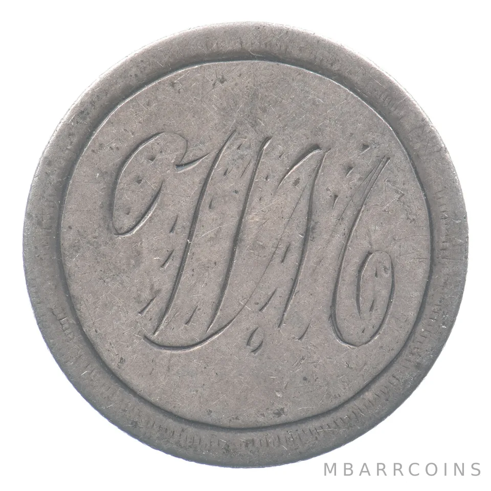 1856 Seated Liberty Quarter Love Token Button HM a8604