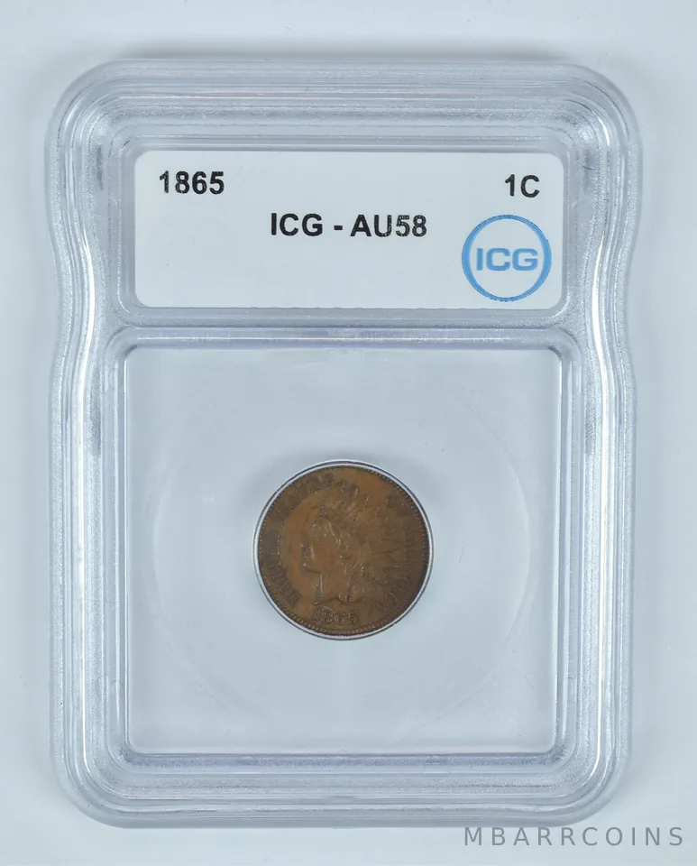 1865 Indian Head Cent AU58 ICG *9141
