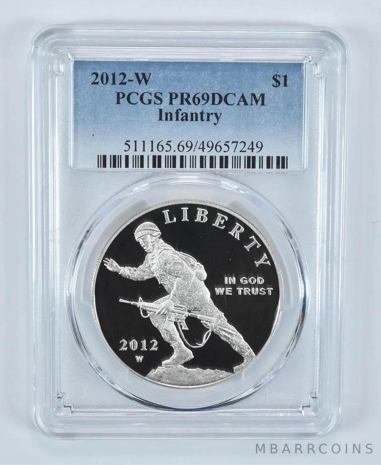 2012-W Infantry Soldier Commemorative Dollar PR69 DCAM PCGS Blue Label