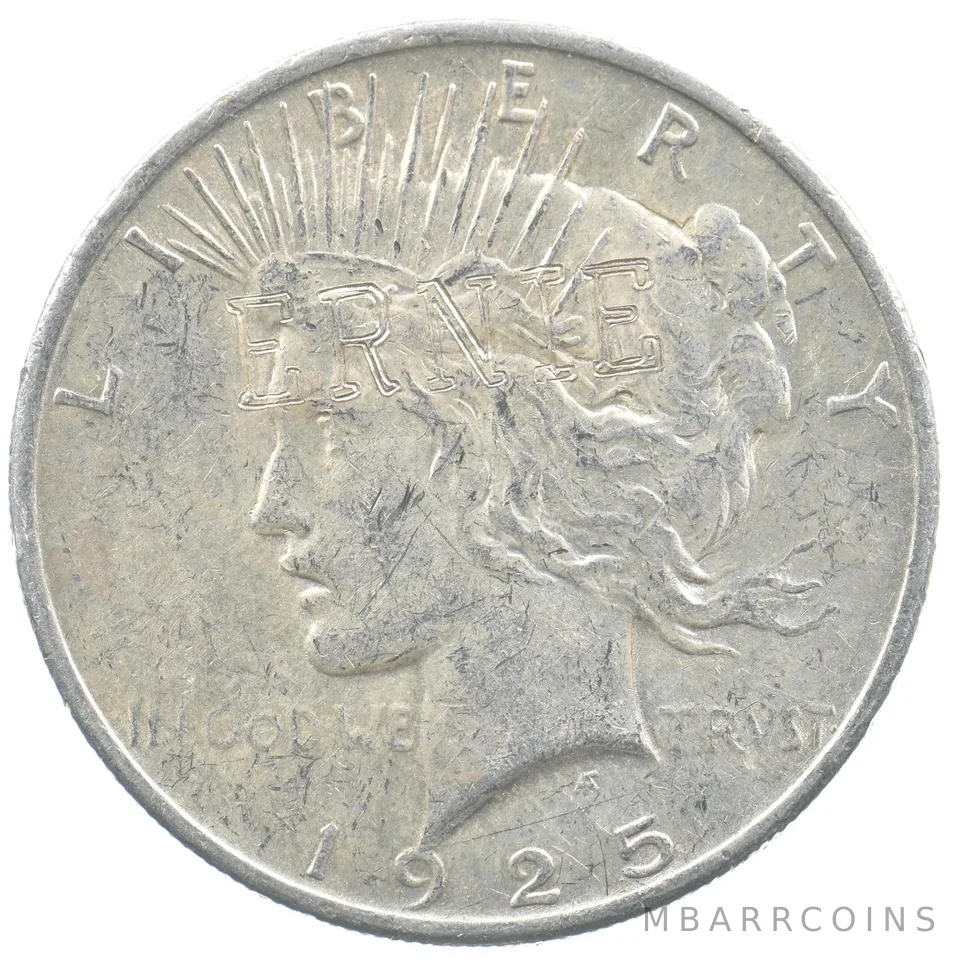 1925 Peace Silver Dollar Counterstamp "Ernie" *5243