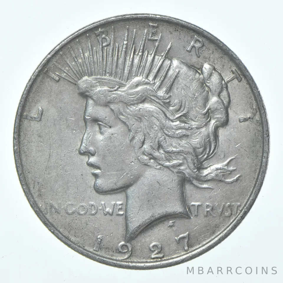 (1) XF 1927-D Peace Silver Dollar 90% - Extra Fine - Denver Mint