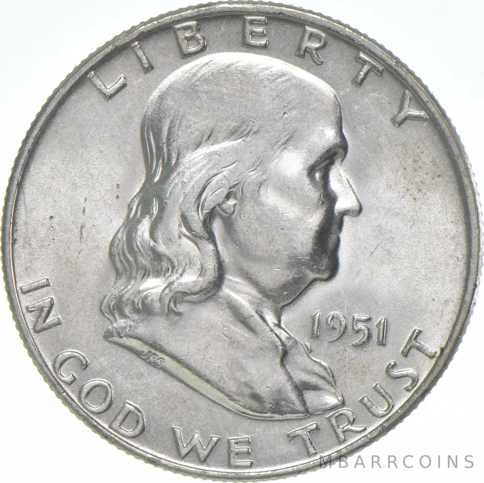 1951-D Franklin Half Dollar AU 90% Silver