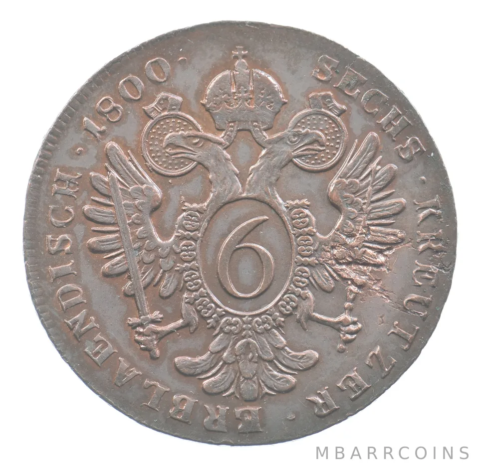 1800 Austria-Hungary 6 Kreuzers Francis II *0032