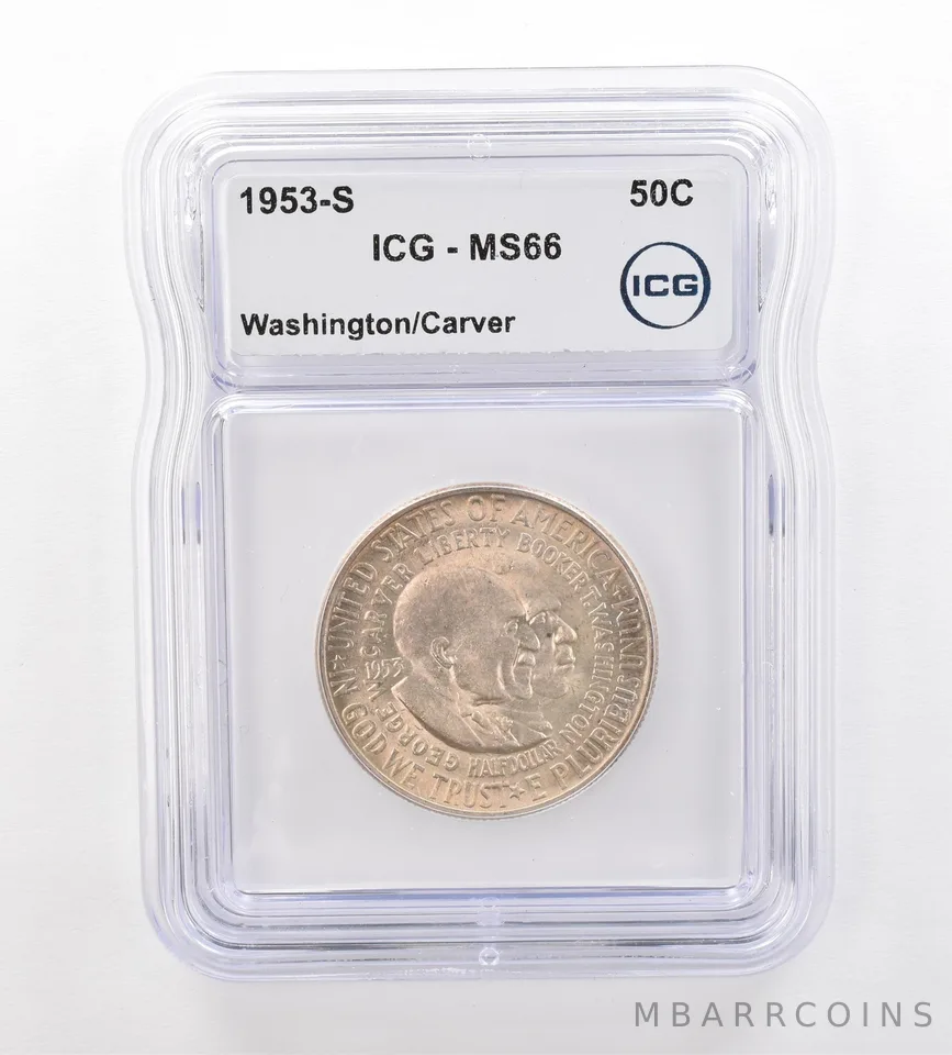 1953-S Washington Carver Commemorative Dollar MS66 ICG Beautiful Tone *7510