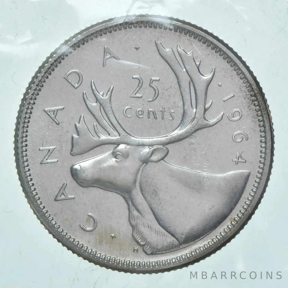 1964 Canada 25 Cents 80% Silver