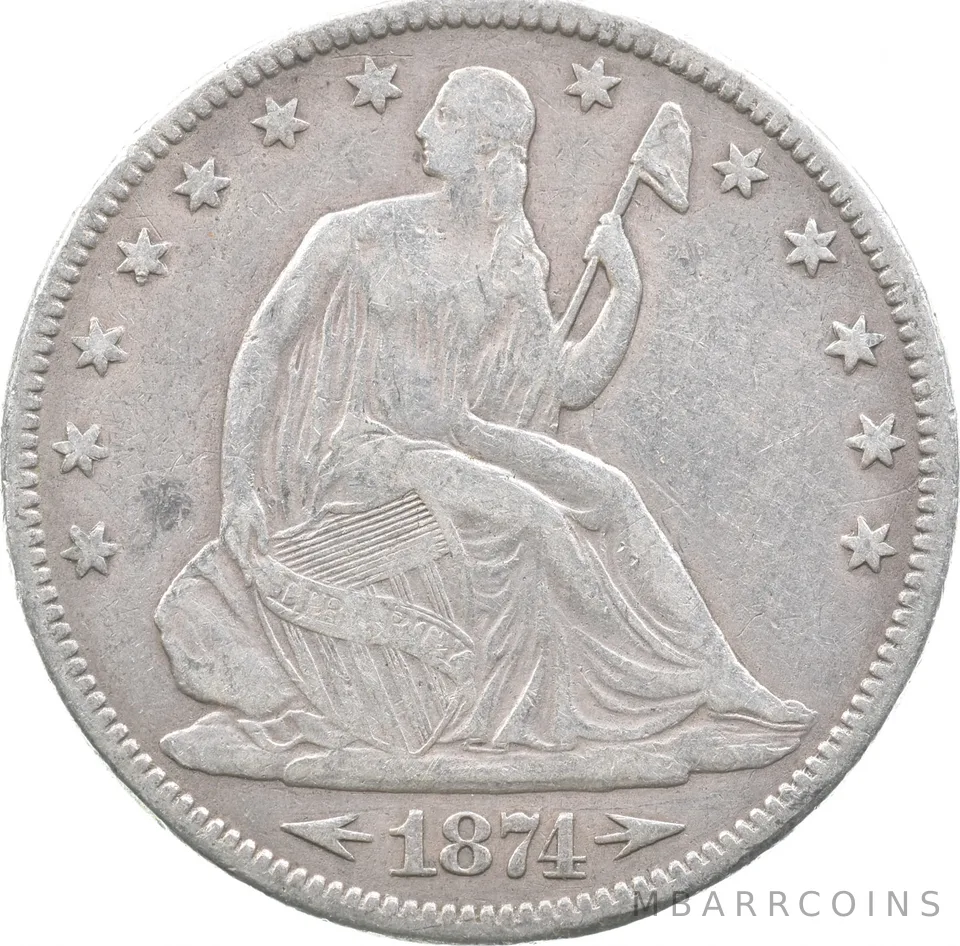 1874 Seated Liberty Half Dollar Arrows *7582