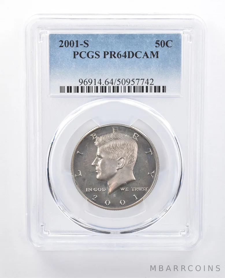 2001-S Kennedy Half Dollar PR64 DCAM PCGS Beautiful Tone *8134