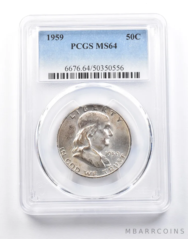 1959 Franklin Half Dollar Type 2 Reverse MS64 PCGS a4113