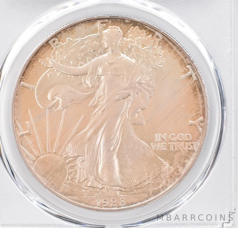 1988 American Silver Eagle MS68 PCGS Beautiful Tone *1168