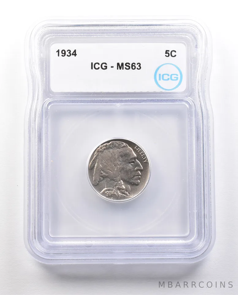 1934 Indian Head Buffalo Nickel MS63 ICG *1408