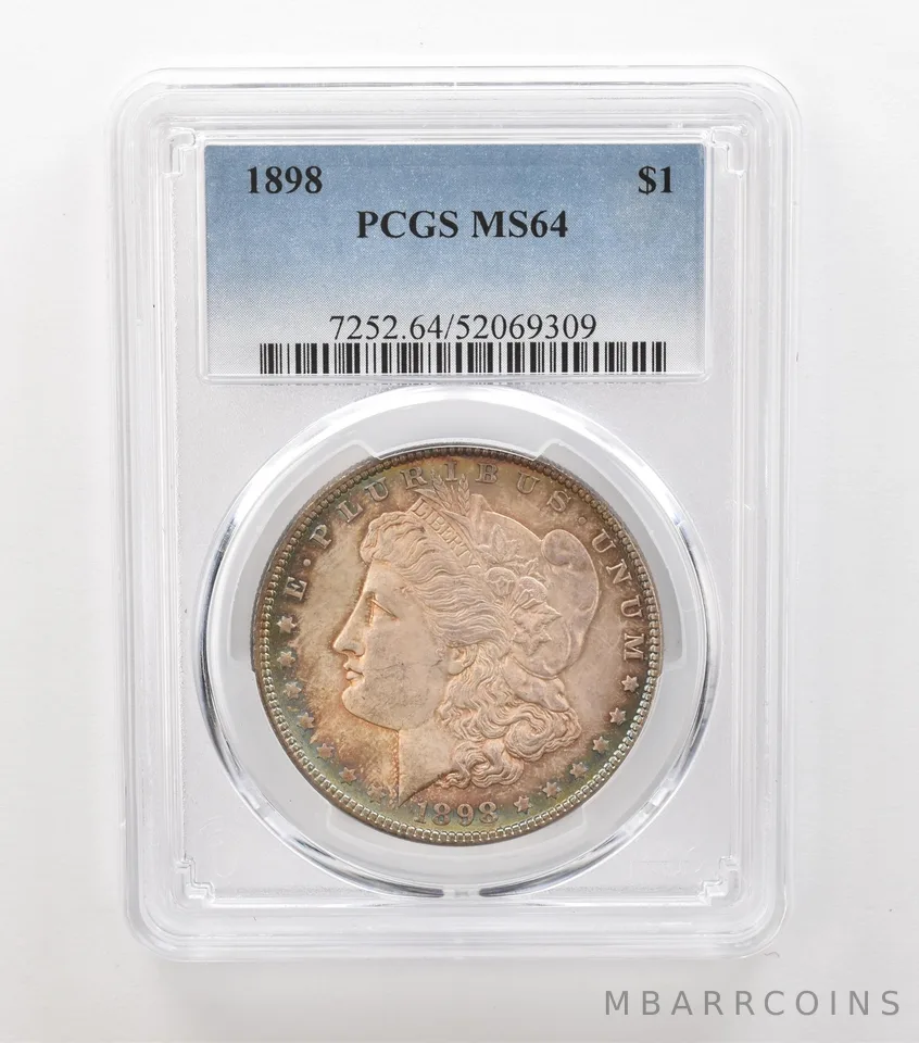 1898 Morgan Silver Dollar MS64 PCGS Beautiful Tone a6915