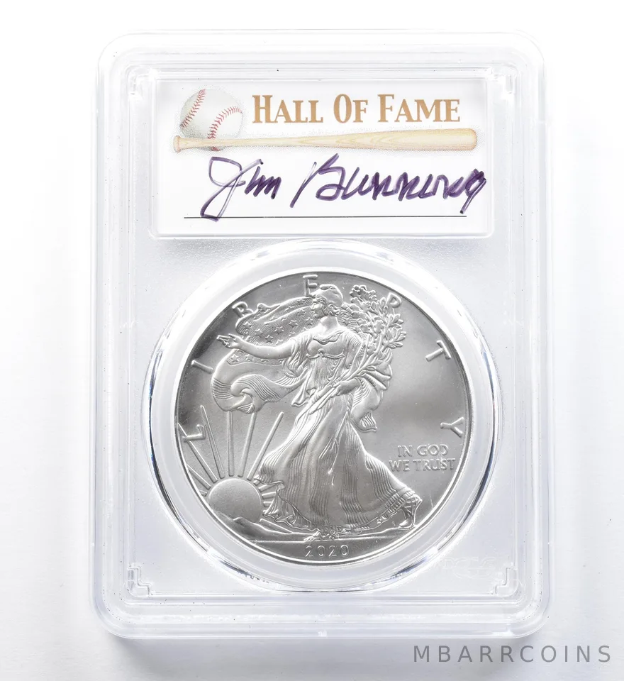 2020 (P) American Silver Eagle Jim Bunning Emergency Issue FDOI MS70 PCGS a1256