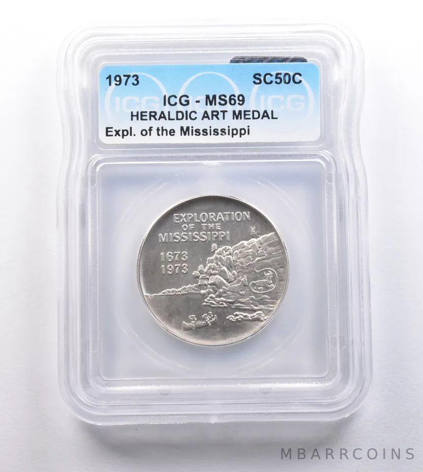 1973 So Called Half Dollar Exploration Of The Mississippi MS69 ICG